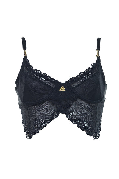 Demery Jayne Quartz Bra in Black Onyx 3D front view